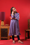 Kids Eid Dress | Purple & Multicolor | Casual Kurta | Cotton Lawn Printed | KAA-03270