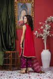 KDD-03050 | Shocking Pink & Pruple | Formal 3 Piece Suit | Viscose Crinkle Chiffon