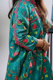 Kids Eid Dress | Green & Multicolor | Casual Plus 2 Piece Suit | Cotton Lawn Printed | KAC-03322