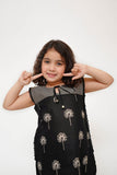 Kids Casual Dress | Black & Fawn | Casual 3 Piece Suit | Cotton Lawn Printed | KAD-03495
