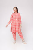 Girls Winter Dress | Fawn & Peach | Casual 2 Piece Suit  | Cotton Khaddar Print | GAC-03579