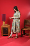 Girls Eid Dress | Sea Green & Multicolor | Casual Kurta  | Cotton Lawn Printed | GAA-03272