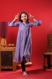 Kids Eid Dress | Purple & Multicolor | Casual Kurta | Cotton Lawn Printed | KAA-03270