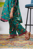 Kids Eid Dress | Green & Multicolor | Casual Plus 2 Piece Suit | Cotton Lawn Printed | KAC-03322