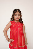 Kids Eid Dress | Shocking Pink & Gold  | Casual Plus 3 Piece Suit | Cotton Dobby | KBD-03458