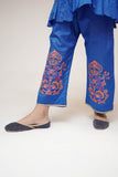 Kids Casual Dress | Blue & Multicolor | Casual 3 Piece Suit | Cotton Plain Embroidery | KAD-03424