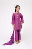 Kids Winter dress | Purple & Gold | Casual 3 Piece Suit | Cotton Masuri Karandi | KAD-03612