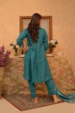 GBD-02864 | Turquoise Blue & Gold | Casual Plus 3 Piece Suit | Cotton Viscose  Filament Jacquard