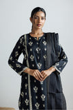 LAD-03122 | Black & Fawn | Casual 3 Piece Suit | Cotton Printed Lawn