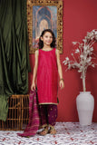 KDD-03050 | Shocking Pink & Pruple | Formal 3 Piece Suit | Viscose Crinkle Chiffon
