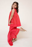 Kids Eid Dress | Shocking Pink & Gold  | Casual Plus 3 Piece Suit | Cotton Dobby | KBD-03458