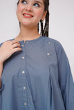 Girls Winter Dress | Turquoise Blue  | Casual 2 Piece Suit  | Cotton Viscose Self-Jacquard  | GAC-03581