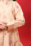 Kids Eid Dress | Beige & Multicolor | Casual 2 Piece Suit | Cotton Plain Cambric | KAC-03275