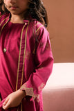 Kids Eid Dress | Magenta & Gold | Casual Plus 3 Piece Suit | Cotton Jacquard | KBD-03383
