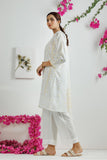 LAD-03169 | White & Gold | Casual 3 Piece Suit | Cotton Lawn Printed