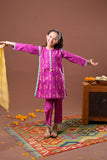 Kids Eid Dress | Magenta & Multicolor | Casual Plus 3 Piece suit | Cotton Gold Printed Lawn | KBD-03209