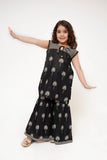 Kids Casual Dress | Black & Fawn | Casual 3 Piece Suit | Cotton Lawn Printed | KAD-03495
