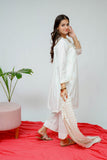 Girls Casual Dress | White & Gold | Casual 3 Piece Suit  | Cotton Plain Emb | GAD-03521