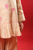 Kids Eid Dress | Beige & Multicolor | Casual 2 Piece Suit | Cotton Plain Cambric | KAC-03275