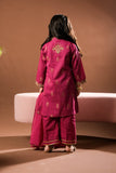 Kids Eid Dress | Magenta & Gold | Casual Plus 3 Piece Suit | Cotton Jacquard | KBD-03383