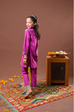 Kids Eid Dress | Magenta & Multicolor | Casual Plus 3 Piece suit | Cotton Gold Printed Lawn | KBD-03209