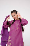 Kids Winter dress | Purple & Gold | Casual 3 Piece Suit | Cotton Masuri Karandi | KAD-03612