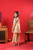Kids Eid Dress | Beige & Multicolor | Casual 2 Piece Suit | Cotton Plain Cambric | KAC-03275