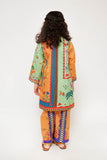 Kids Casual Dress | Mustard & Multicolor | Casual 2 Piece Suit | Cotton Lawn Digital Printed | KAC-03469
