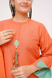 Girls Winter Dress | Orange & Multicolor | Casual 3 Piece Suit  | Cotton Masuri Karandi | GAD-03609
