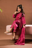 Kids Eid Dress | Magenta & Gold | Casual Plus 3 Piece Suit | Cotton Jacquard | KBD-03383