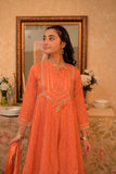 GBD-02890 | Orange & Gold | Casual Plus 3 Piece Suit | Viscose Cotton Filament Jacquard