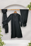 GAD-02678 | Black | Casual 3 Piece Suit | Cotton Plain Cambric