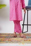 Kids Eid Dress | Pink & Multicolor | Casual 2 Piece Suit | Cotton Plain Cambric | KAC-03264