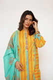 Women Eid Dress | Mustard & Multicolor | Casual 3 Piece Suit | Cotton Lawn Printed | LAD-03435