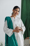 LAD-03145 | White | Casual 3 Piece Suit | Plain Cotton