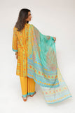 Women Eid Dress | Mustard & Multicolor | Casual 3 Piece Suit | Cotton Lawn Printed | LAD-03435