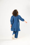 Kids winter clothes | Blue & Silver | Casual 3 Piece Suit | Cotton Karandi Dobby | KAD-03216