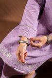 Girls Eid Dress | Purple & Multicolor | Casual Plus 3 Piece Suit  | Cotton Dobby | GBD-03385