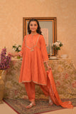 GBD-02890 | Orange & Gold | Casual Plus 3 Piece Suit | Viscose Cotton Filament Jacquard