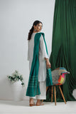LAD-03145 | White | Casual 3 Piece Suit | Plain Cotton