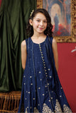 Kids formal clothes | Navy Blue & Gold | Formal 3 Piece Suit | Viscose Raw-Silk | KDD-03156