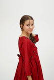 Girls Formal Dress | Maroon & Gold | Formal 3 Piece Suit  | Viscose Chambray Katan | GDD-03566