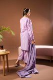 Girls Eid Dress | Purple & Multicolor | Casual Plus 3 Piece Suit  | Cotton Dobby | GBD-03385