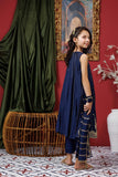 Kids formal clothes | Navy Blue & Gold | Formal 3 Piece Suit | Viscose Raw-Silk | KDD-03156