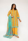 Women Eid Dress | Mustard & Multicolor | Casual 3 Piece Suit | Cotton Lawn Printed | LAD-03435