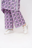 Girls Winter Dress | Purple & Multicolor | Casual 2 Piece Suit  | Cotton Khaddar Print | GAC-03580