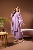 Girls Eid Dress | Purple & Multicolor | Casual Plus 3 Piece Suit  | Cotton Dobby | GBD-03385