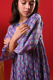 Kids Eid Dress | Purple & Multicolor | Casual Kurta | Cotton Lawn Printed | KAA-03270
