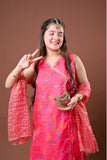 Girls formal clothes | Digital Print & Multicolor | Formal 3 Piece Suit  | Polyester Tussar Silk | GDD-03260