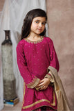KDD-03074 | Magenta & Gold | Formal 3 Piece Suit | Viscose Raw-Silk